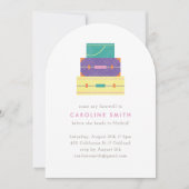 Purple Jaune Bagage Farewell Party Invitation (Devant)