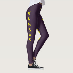 Purple Kansas État Fleur de tournesol Leggings