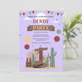 Purple Kentucky Derby Party Invitation - Rustic We (Debout devant)