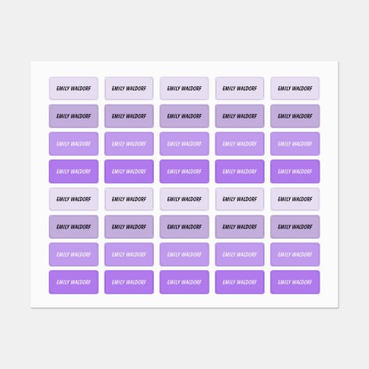 Purple Kids' Name Clothing School Labels (Vel)