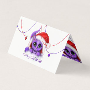 Purple Kitty Père Noël Meowy Noël