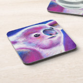 Purple Koala dessous de verre modernes de peinture (Côté gauche)