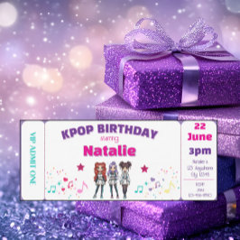 Purple KPOP Birthday Concert Ticket Kaart