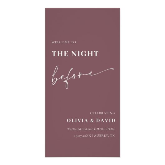 Purple La Nuit Avant La Répétition Dîner Poster (Devant)