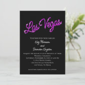 Purple Las Vegas Sparkles Faire-part de mariage (Debout devant)