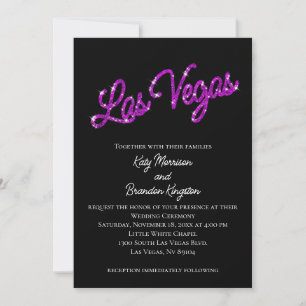 Purple Las Vegas Sparkles Faire-part de mariage