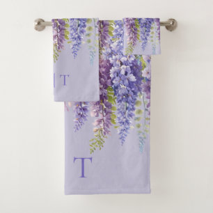 Purple lavande aquarelle glycine florale lilas