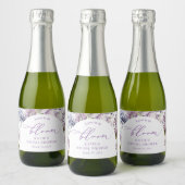 Purple + Lavande Floral Mini Étiquette Champagne (Bouteilles)