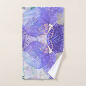 Purple lavendar abstrait aquarelle art moderne (Serviette à main)