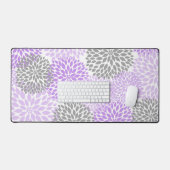Purple Lavender and Gray Dahlia Floral (Clavier et souris)