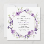 Purple Lavender Fleurs nuptiale Douche Invitation (Devant)
