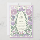 Purple Lavender floral Baby Shower Invitation (Devant)