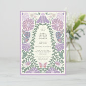 Purple Lavender floral Baby Shower Invitation (Debout devant)
