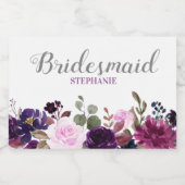 Purple Lavender Floral Boho mariage étiquette de b (Étiquettes simples)