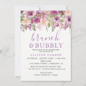 Purple Lavender Floral Brunch & Bubbly Invitation (Devant)