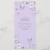 Purple Lavender Floral Butterflies Menu mince (Dos)