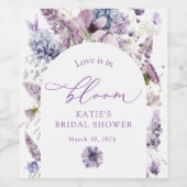 Purple + Lavender Floral Vin Étiquette bouteille (Étiquettes simples)