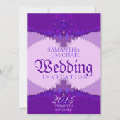 Purple Lavender Lace Élégant Mariage Invitations (Devant)