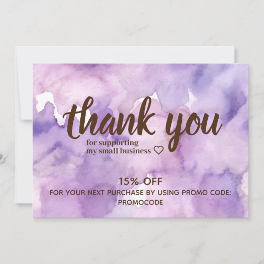 Purple Lavender Professional Carte de remerciement (Devant)