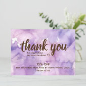 Purple Lavender Professional Carte de remerciement (Debout devant)