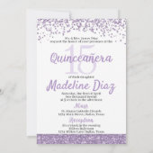 Purple Lavender Quinceanera Invitation Anniversair (Dos)