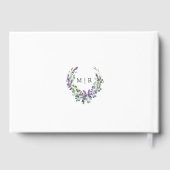 Purple Lavender Rustic Floral Mariage Livre d'invi (Verso)