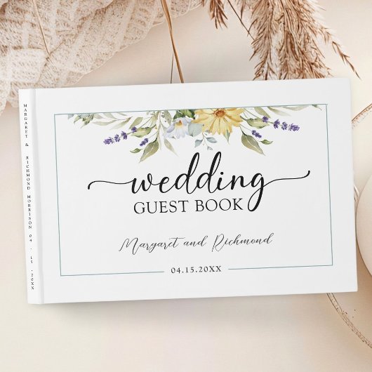 Purple Lavender Rustic Floral Mariage Livre d'invi