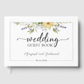 Purple Lavender Rustic Floral Mariage Livre d'invi (Recto)