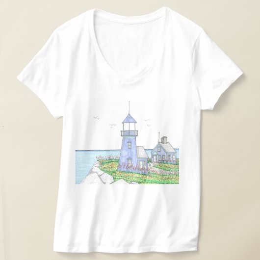 Purple Lighthouse Vneck Tshirt Light Lavande (Poser)