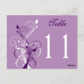 Purple Lilac Blanc Floral Numéro de table Carte po (Dos)