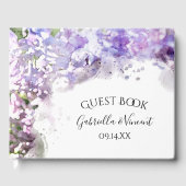 Purple Lilac Fleurs Aquarelle Mariage Livre d'invi (Recto)