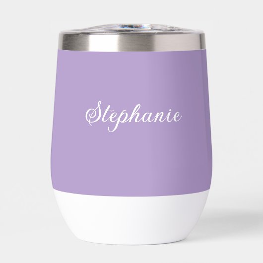 Purple Lilac Nom Moderne Élégant Monogramme Boho (Avant)