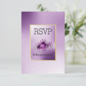Purple Lilac Simple Élégant Floral RSVP (Debout devant)