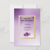Purple Lilac Simple Élégant Floral RSVP (Dos)