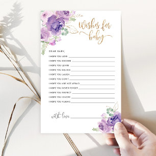 Purple lilas fleurs souhaits pour la carte bébé