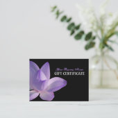 Purple Lotus Bloom sur le certificat cadeau Black (Debout devant)