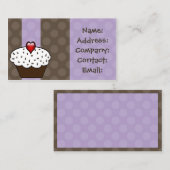 Purple Love cupcakes cartes de visite (Devant / Derrière)