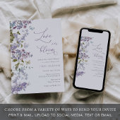 Purple Love In Bloom nuptiale douche invitation