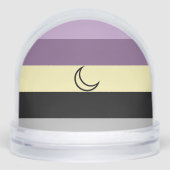 Purple Lunarian flag with moon snow globe (Avant)
