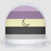 Purple Lunarian flag with moon snow globe Sneeuwbol (Achterkant)