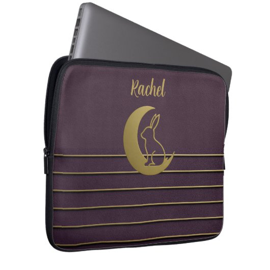 Purple Lune Bunny Design sac électronique (Devant droit)
