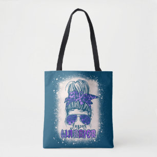 Purple Lupus Awareness Leopard Messy Bun Lupus Draagtas