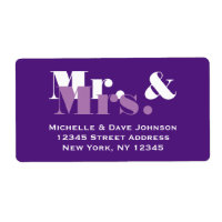 Purple M. et Mme étiquettes de adresse pour mariag