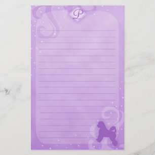 Purple Magic Portuguese Water Dog Stationery Briefpapier