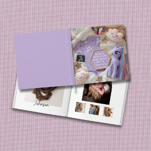 Purple Magical Unicorn Baby photo book keepsaké