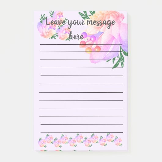 Purple Magnolia Laisser Votre Message Post-It Note (Devant)