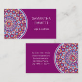 Purple Mandala Professional Carte de visite de yog (Devant / Derrière)
