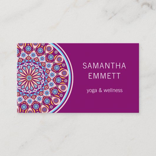 Purple Mandala Professional Carte de visite de yog (Devant)