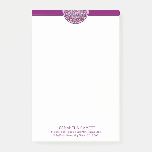 Purple Mandala Professional Modern Post-it® Notes (Devant)