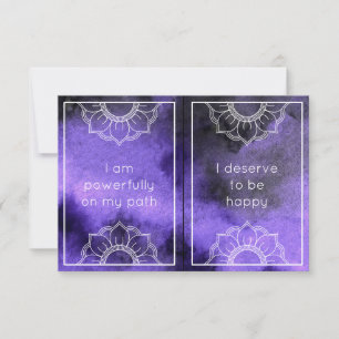 Purple Mandala Watercolor 2 Cartes d'Affirmation